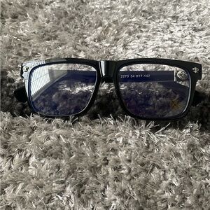 Chrome Hearts Black CH Style Frames Silver Logo (Lens Anti Blue)